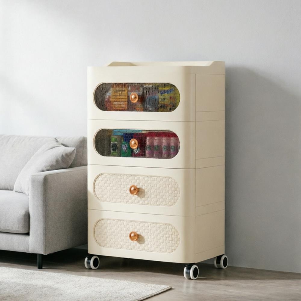 HongXing Mixed-Bin Slim Tower 3–7 Tiers Clear Beige PP | Factory Direct 3