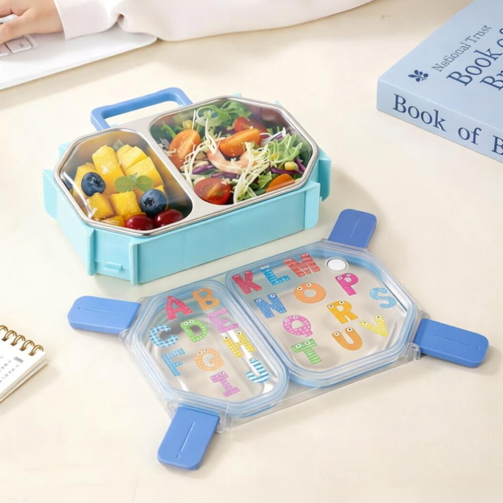 Cartoon Pattern Portable 304 Stainless Steel Lunch Box with Handle 4