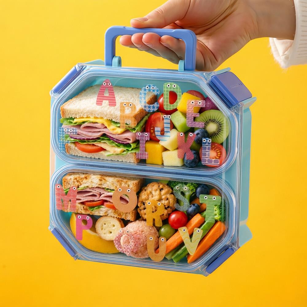 304 Stainless Steel Lunch Box — Square Design, Cute Cartoon & Easy-Carry Handle 5