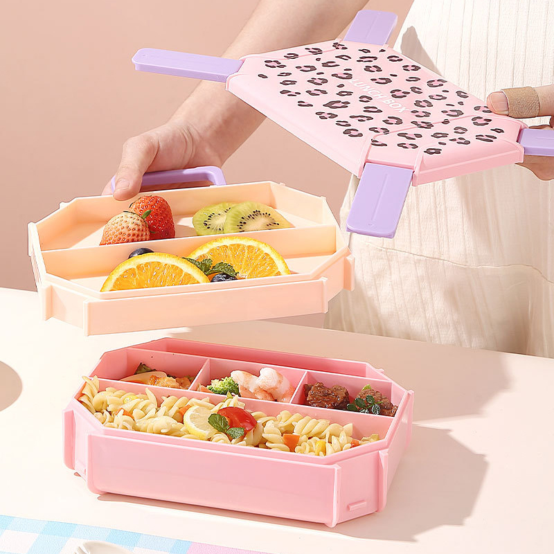 Stylish Speckle Portable Lunch Box — Double-Layer & Easy-Carry Handle 4