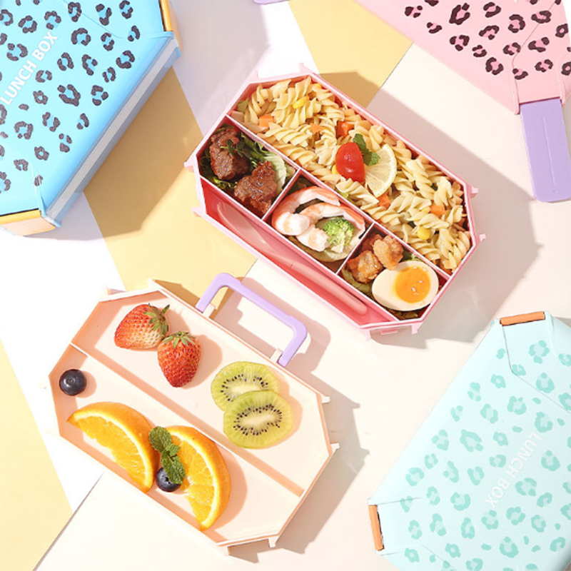 Stylish Speckle Portable Lunch Box — Double-Layer & Easy-Carry Handle 5