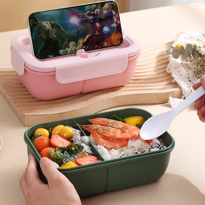 Single-Layer Lunch Box with Bottle – Great for Work & Meal Prep 4