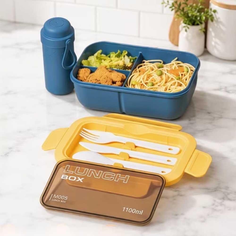 Single-Layer Lunch Box with Bottle – Great for Work & Meal Prep 8