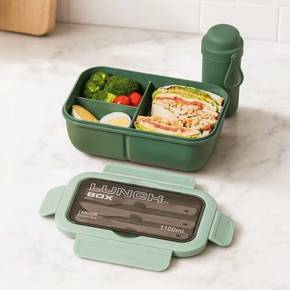 Single-Layer Lunch Box with Bottle – Great for Work & Meal Prep 7