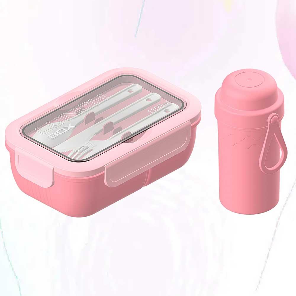 Single-Layer Lunch Box with Bottle – Great for Work & Meal Prep 11