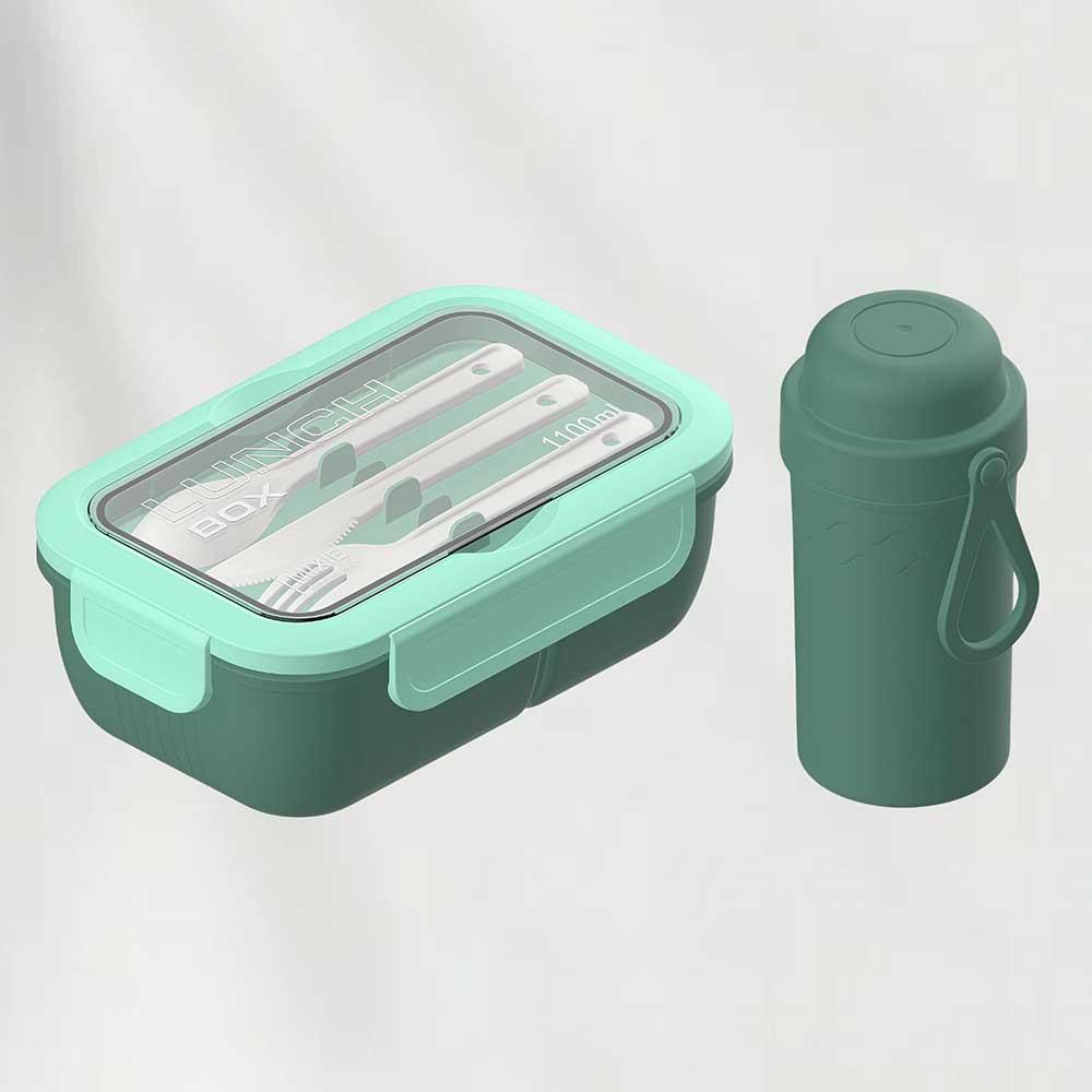 Single-Layer Lunch Box with Bottle – Great for Work & Meal Prep 9