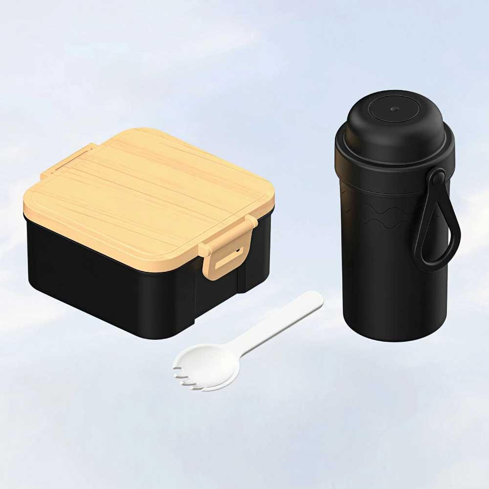 Japanese-Style Lunch Box Set – Natural Wood Grain Design 10