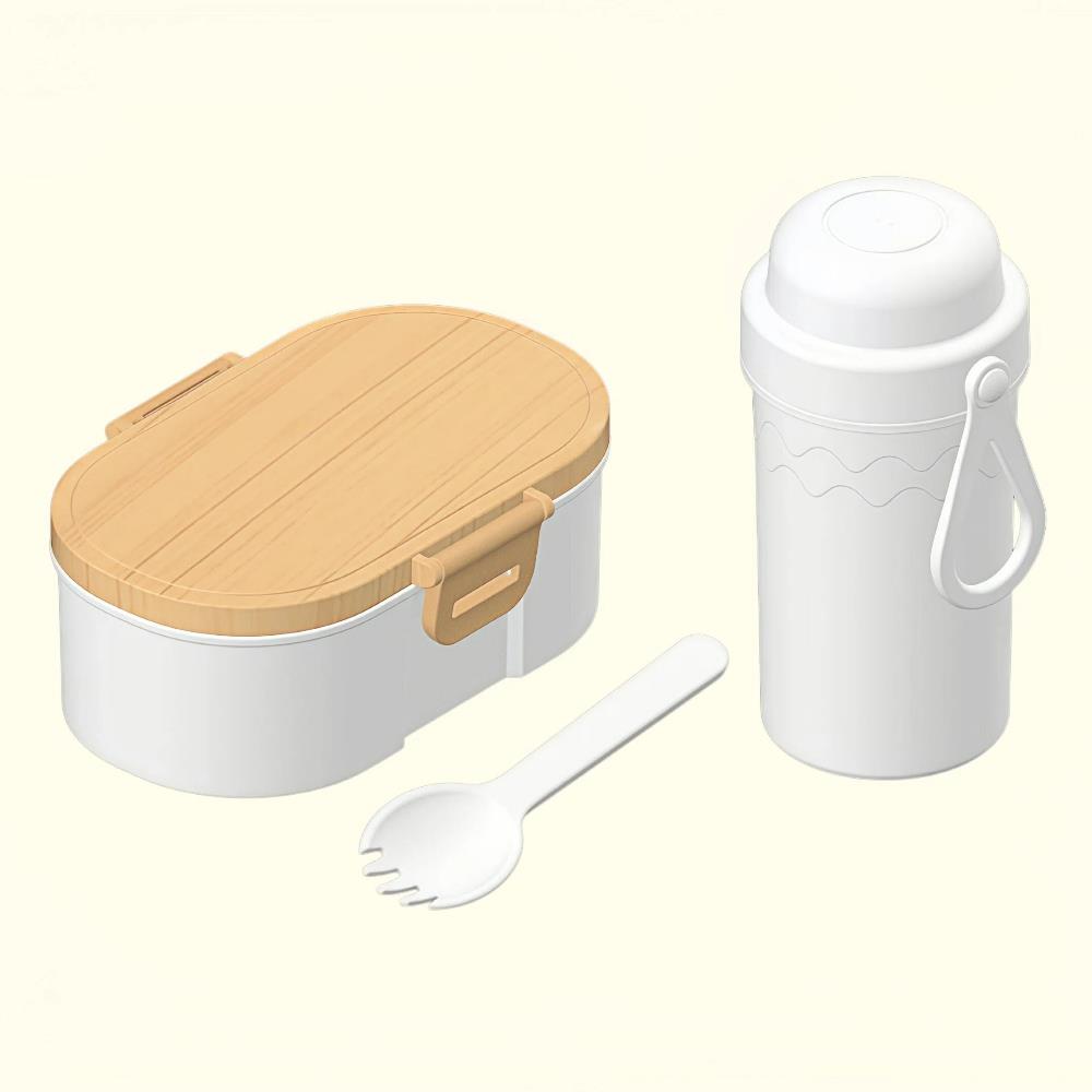 Japanese-Style Lunch Box Set – Natural Wood Grain Design 7