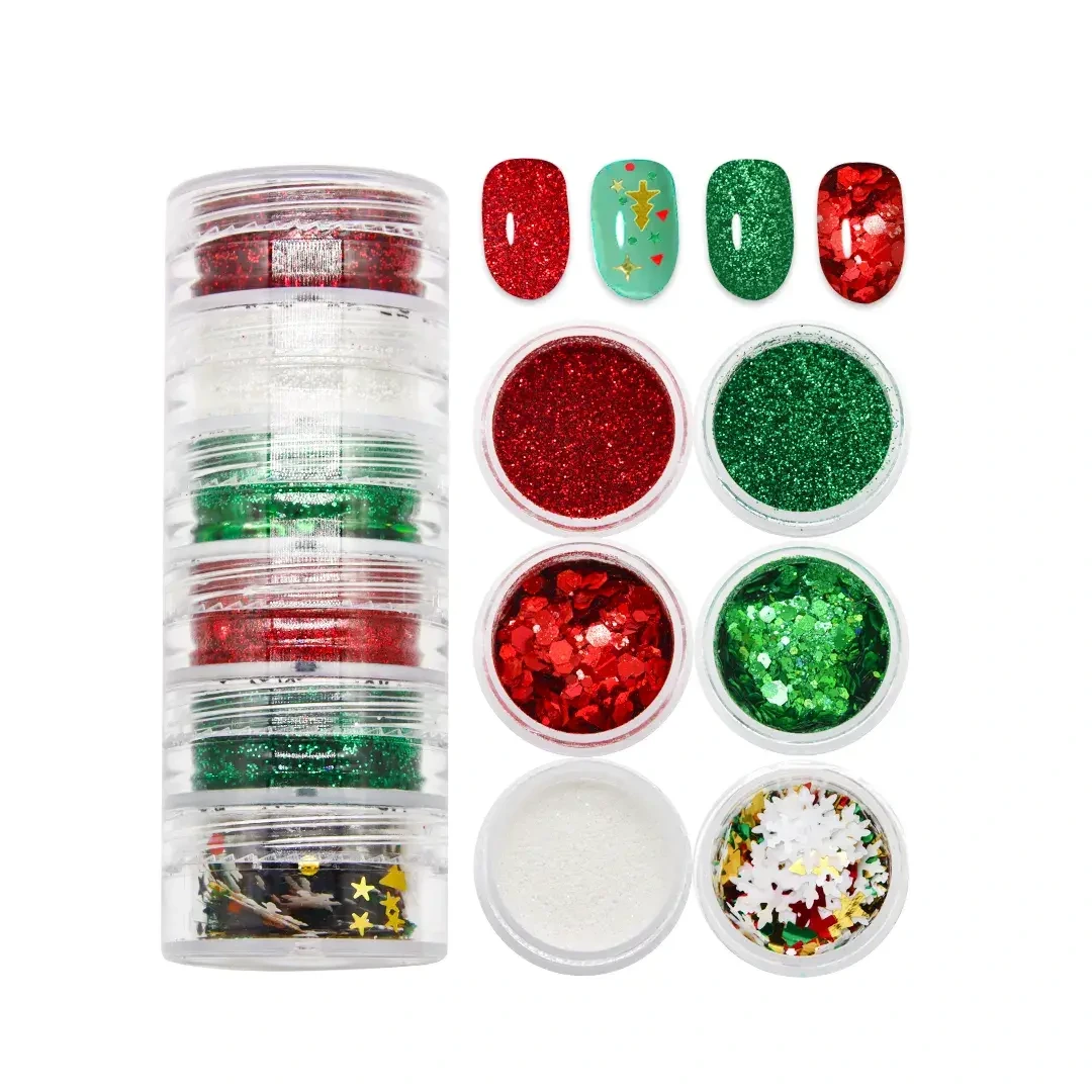 Ensemble de décoration de paillettes d'ongles de noël, accessoire de flocon de neige blanc à paillettes irrégulières 1