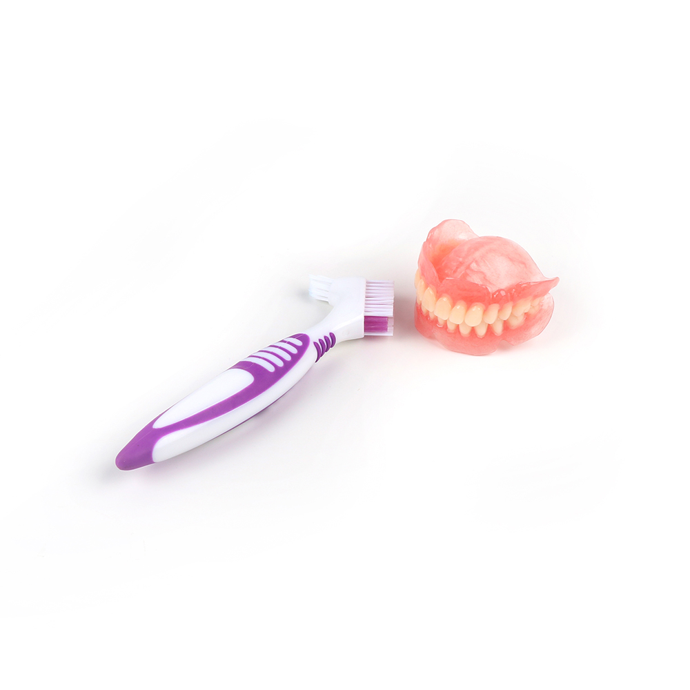 Denture Cleaning Brush Plastic Double Head Hard Nylon Bristle Brush 6
