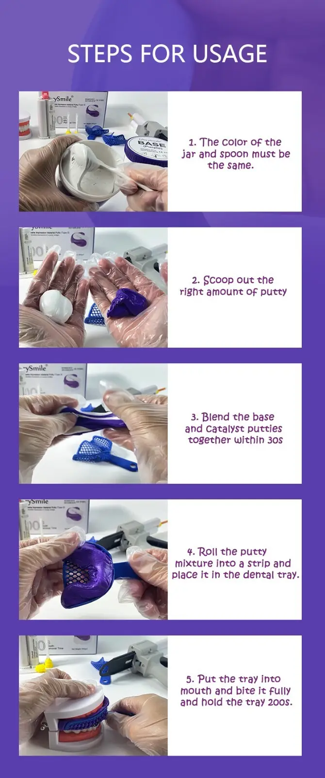 Custom best putty silicone impression for business 4