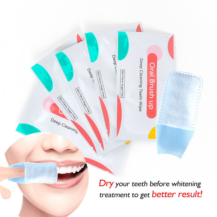OEM ODM Deep Cleaning Teeth Wipes Finger Brush Teeth Wipes Oral Brush Up 1
