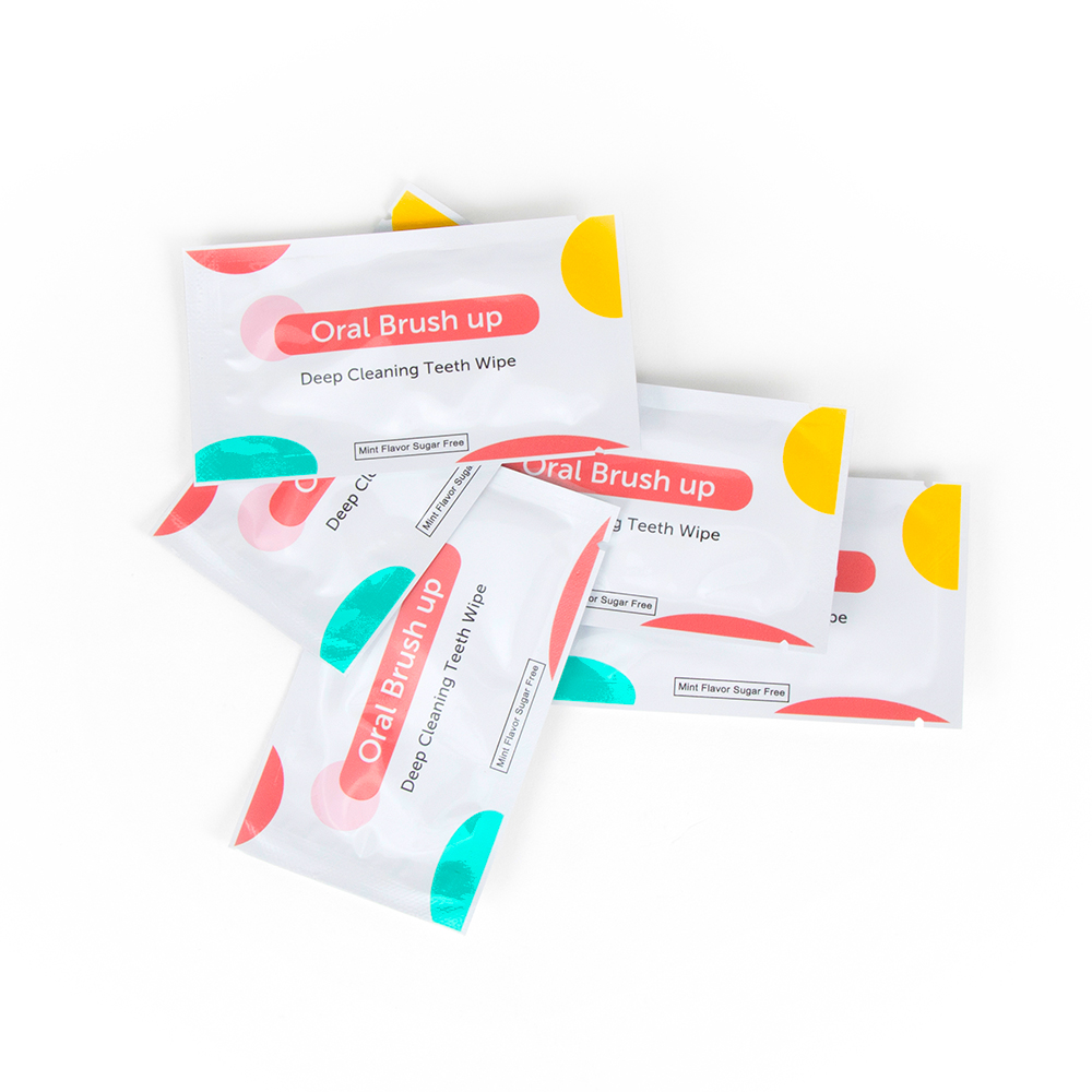 OEM ODM Deep Cleaning Teeth Wipes Finger Brush Teeth Wipes Oral Brush Up 5