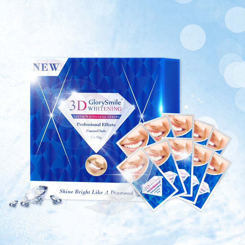 3D 6HP enamel safe non-slip  Dry Teeth Whitening Strips 1
