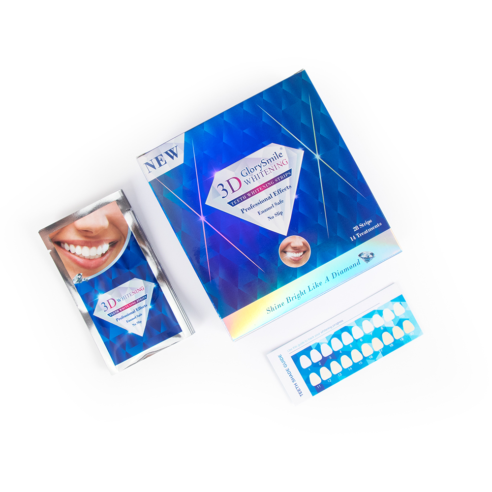 3D 6HP enamel safe non-slip  Dry Teeth Whitening Strips 4