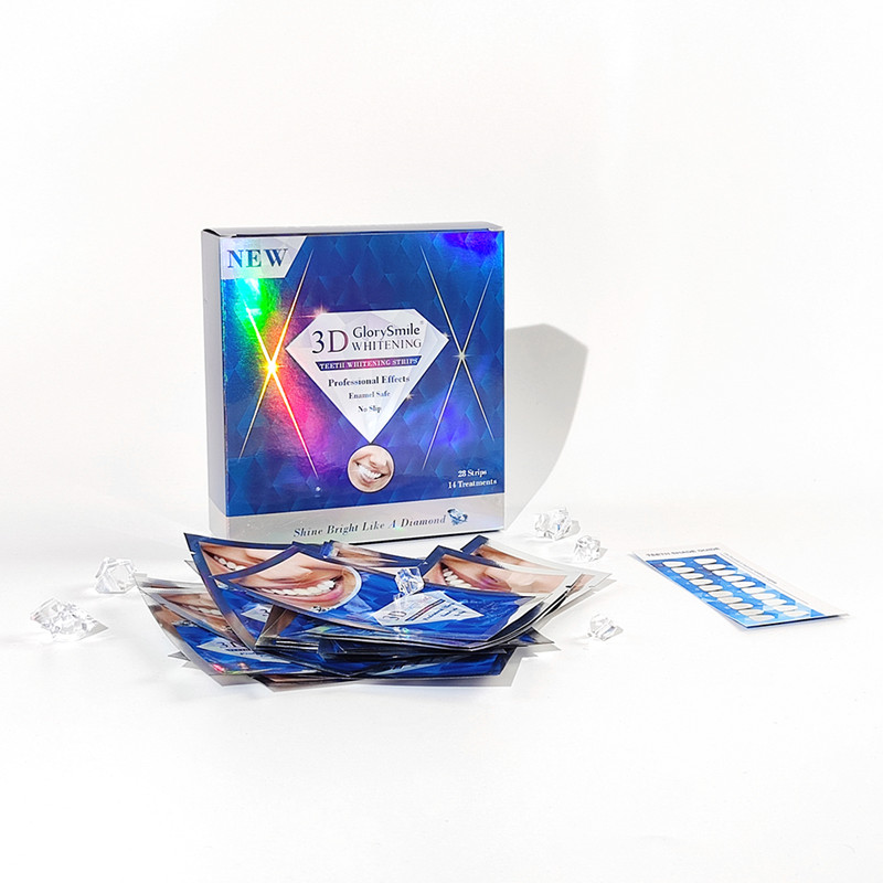 3D 6HP enamel safe non-slip  Dry Teeth Whitening Strips 5