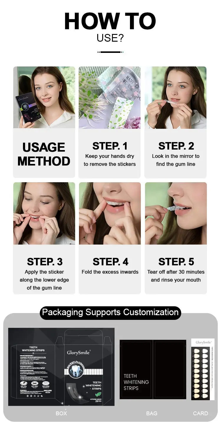 3D bleaching strips company for home usage 6