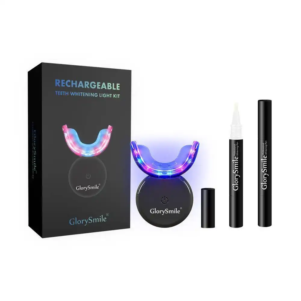 OEM Glorysmile Rechargeable Teeth Whitening Kit Cordless Peroxide Free Red Blue Ray LED Light Wireless Whitening Kit 1