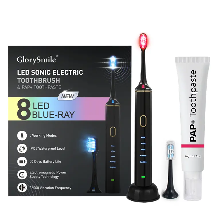 GlorySmile Dental Care Professional Teeth Whitening Toothbrush Blue Led Electric Toothbrush private label 1