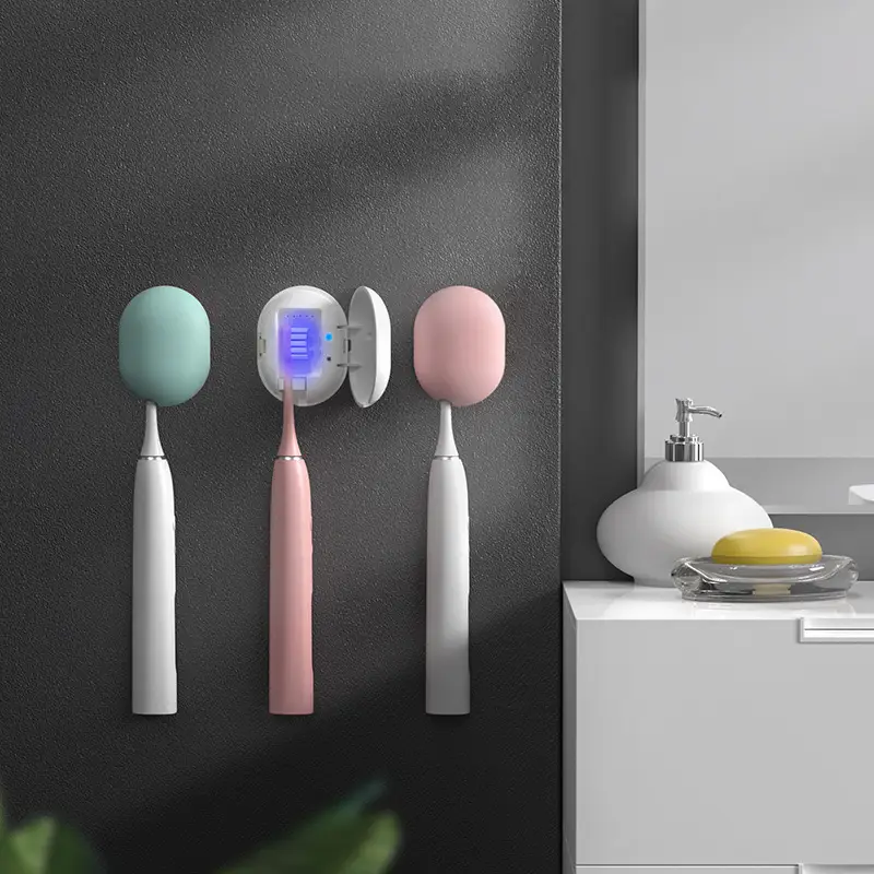 Wholesale Portable Household Children UV Sterilization Rechargeable Mini Rack Wall hanging Toothbrush Sterilizer 1