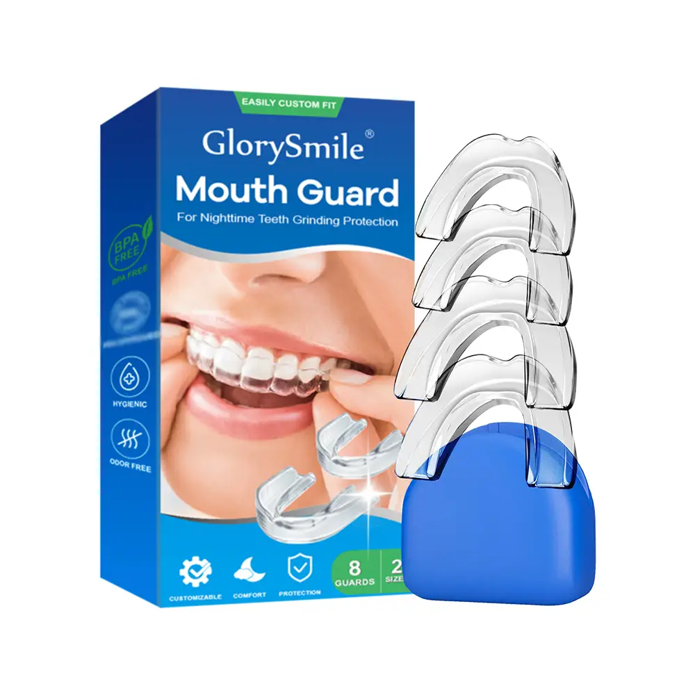 4 Pairs Wholesale BPA Free Material Silicone Night Mouth Guard Kit for Teeth Grinding Sport Athletic Whitening Tray 1