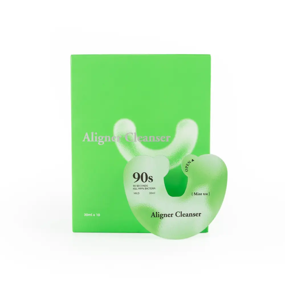 10pcs Dental Denture Detergent Cleaner Wholesale Custom Logo 30ml Mint Tea Orthodontic Braces False TeethTray 1