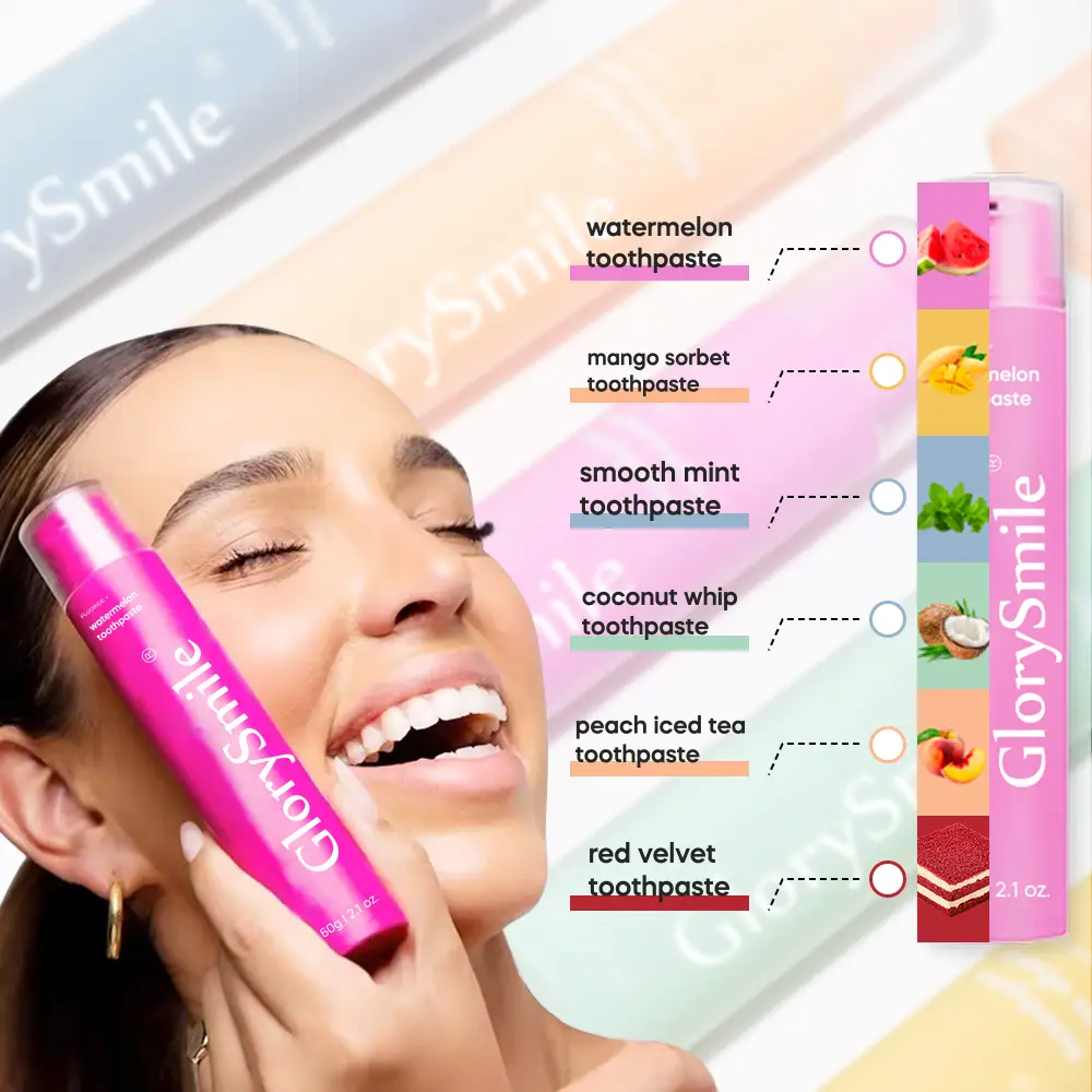 Custom Logo 60g Fruit Flavoured Toothpaste Crystal Paste Fresh Breath Flouride Toothpaste 1