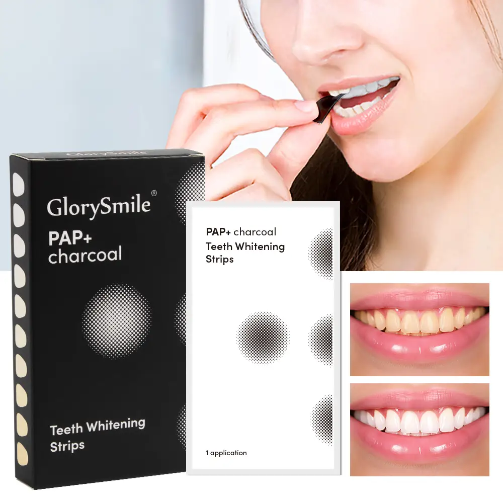 Fast Whitening Strips Peroxide Free Charcoal PAP Gel Strips For Home Use 1