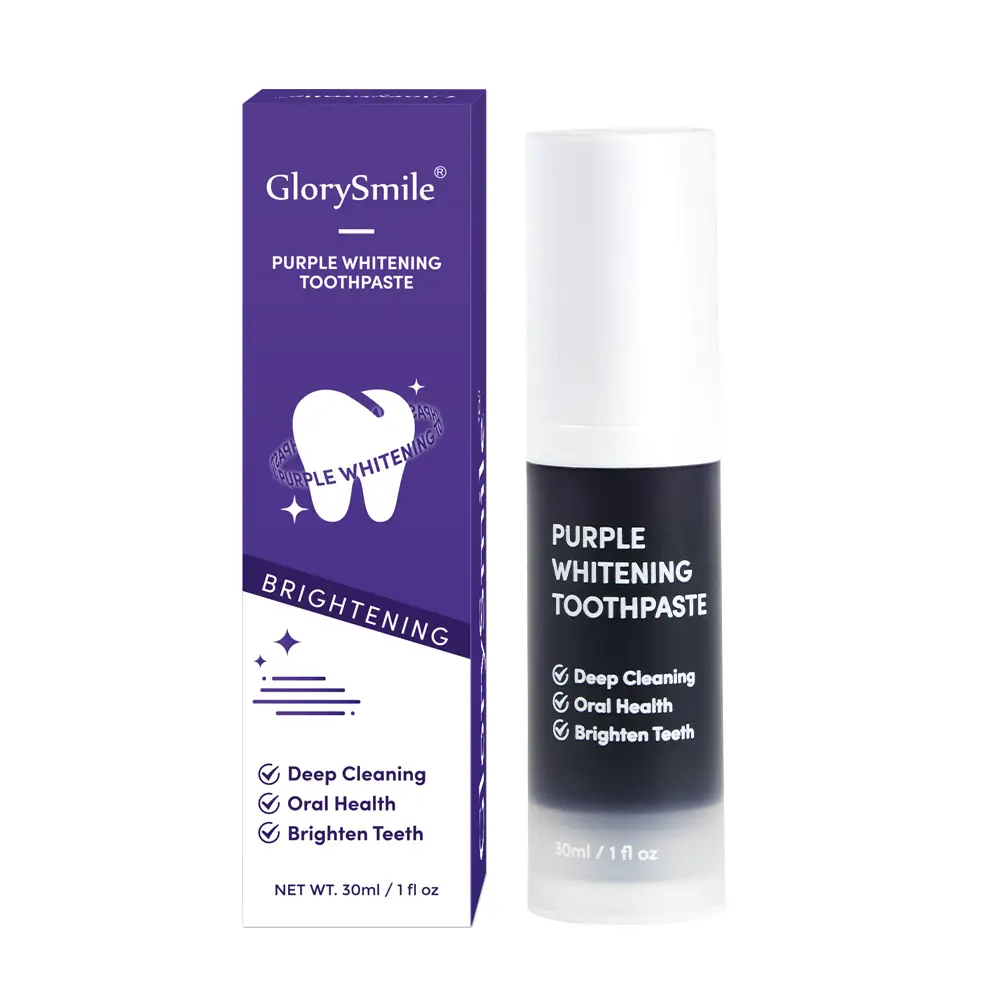 Glorysmile Color Correct Whitening Toothpaste 30ml Travel Size Purple Teeth Whitening Toothpaste For Bad Breath 1