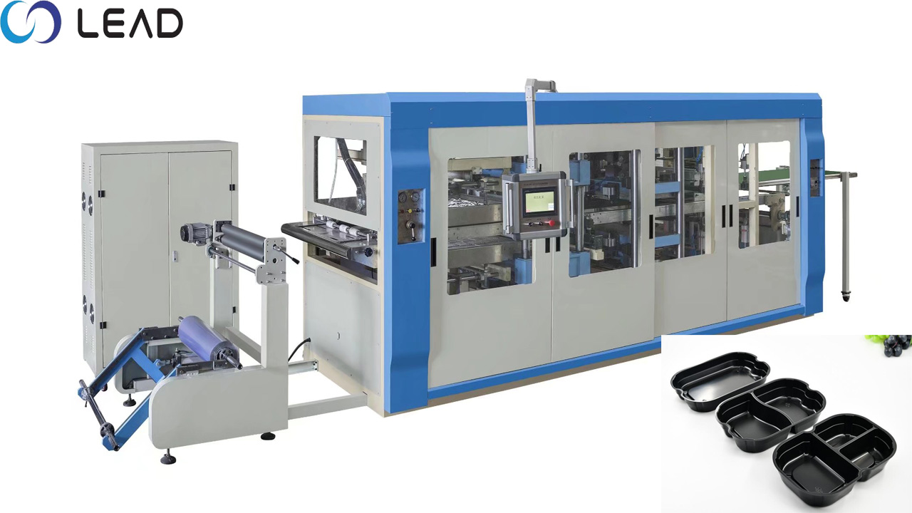 Positive and negative pressure plastic thermoforming machine
