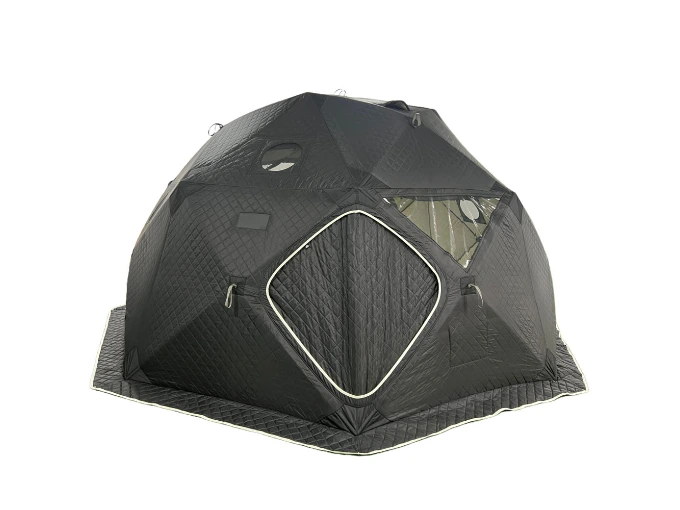 8-10 Person Black Octagonal BD-17 Ice Fishing Tent Insulated Spacious Family-Friendly Easy Setup 1