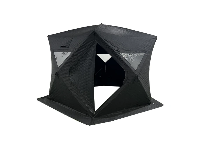 3-4 Person Black Pentagon BD-18 Ice Fishing Tent Durable Spacious Quick Setup 1