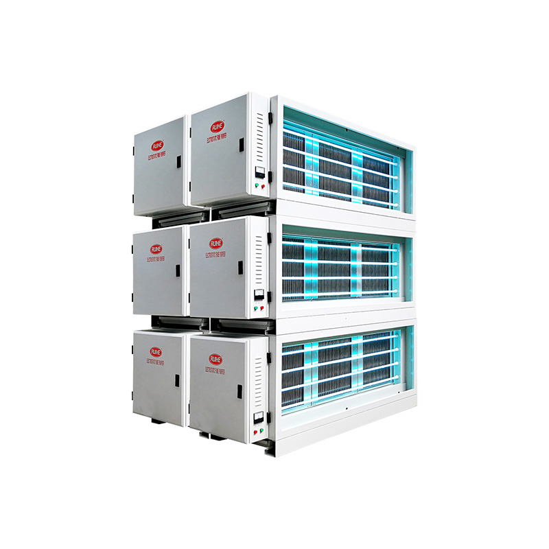 Fume Removal rate ESP Oil Fume Machine For Commercial Kitchen DGRH-K-2-31500 Double Pass 1