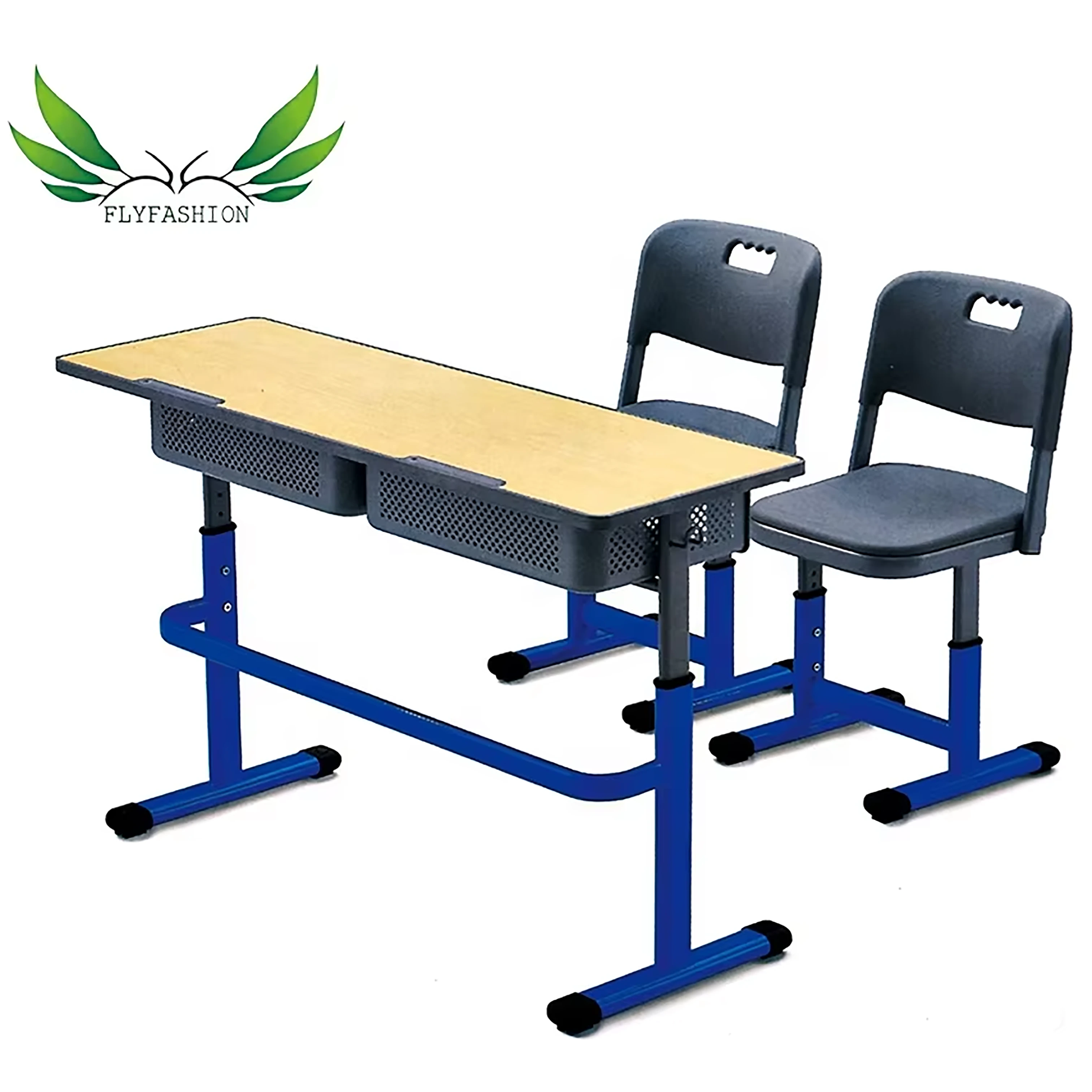 Classroom School Furniture Double Student Desk and Chair 1