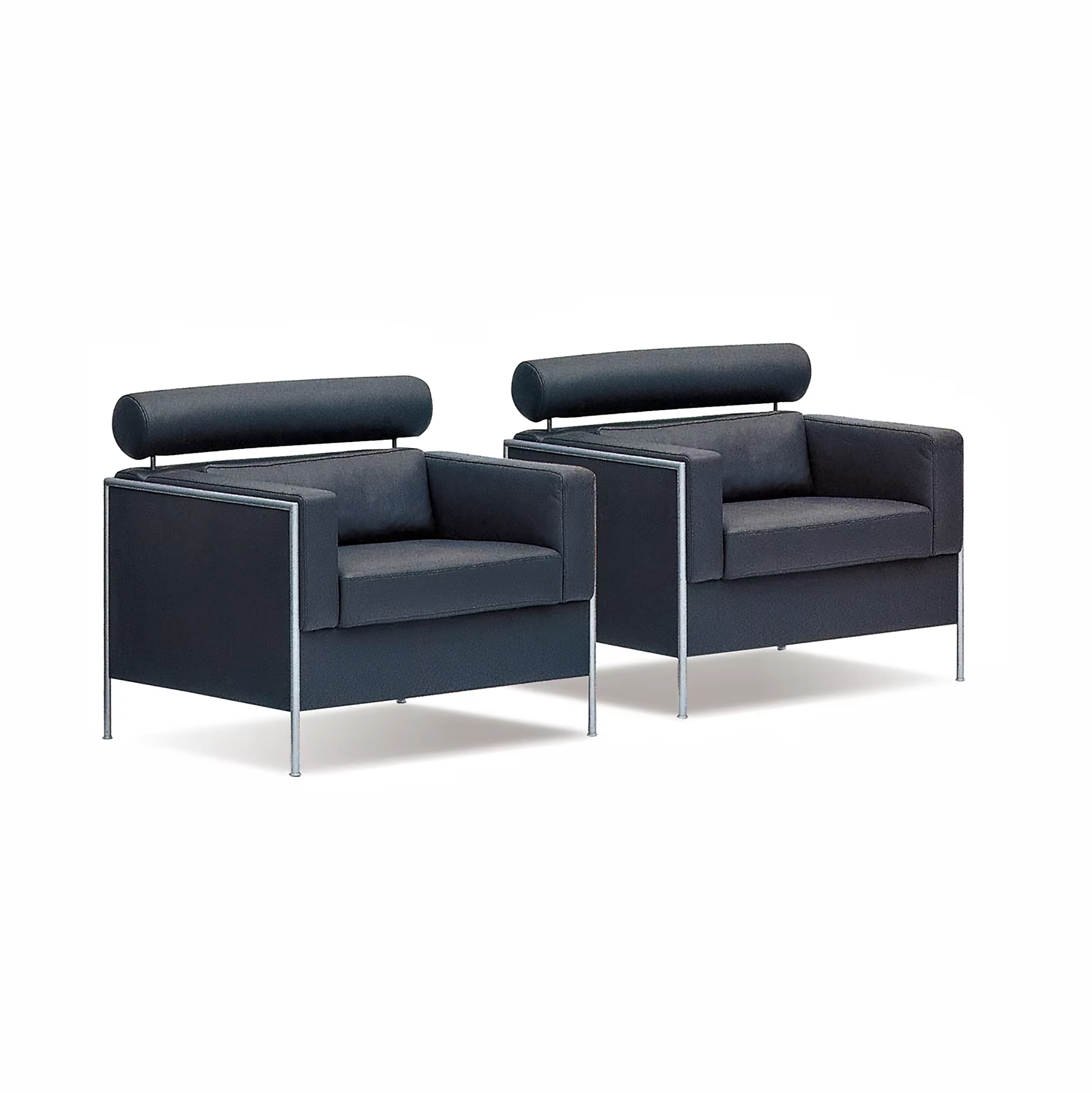Office room black color modular shape relaxing leather sofa furniture living room sofa set OF-13 1