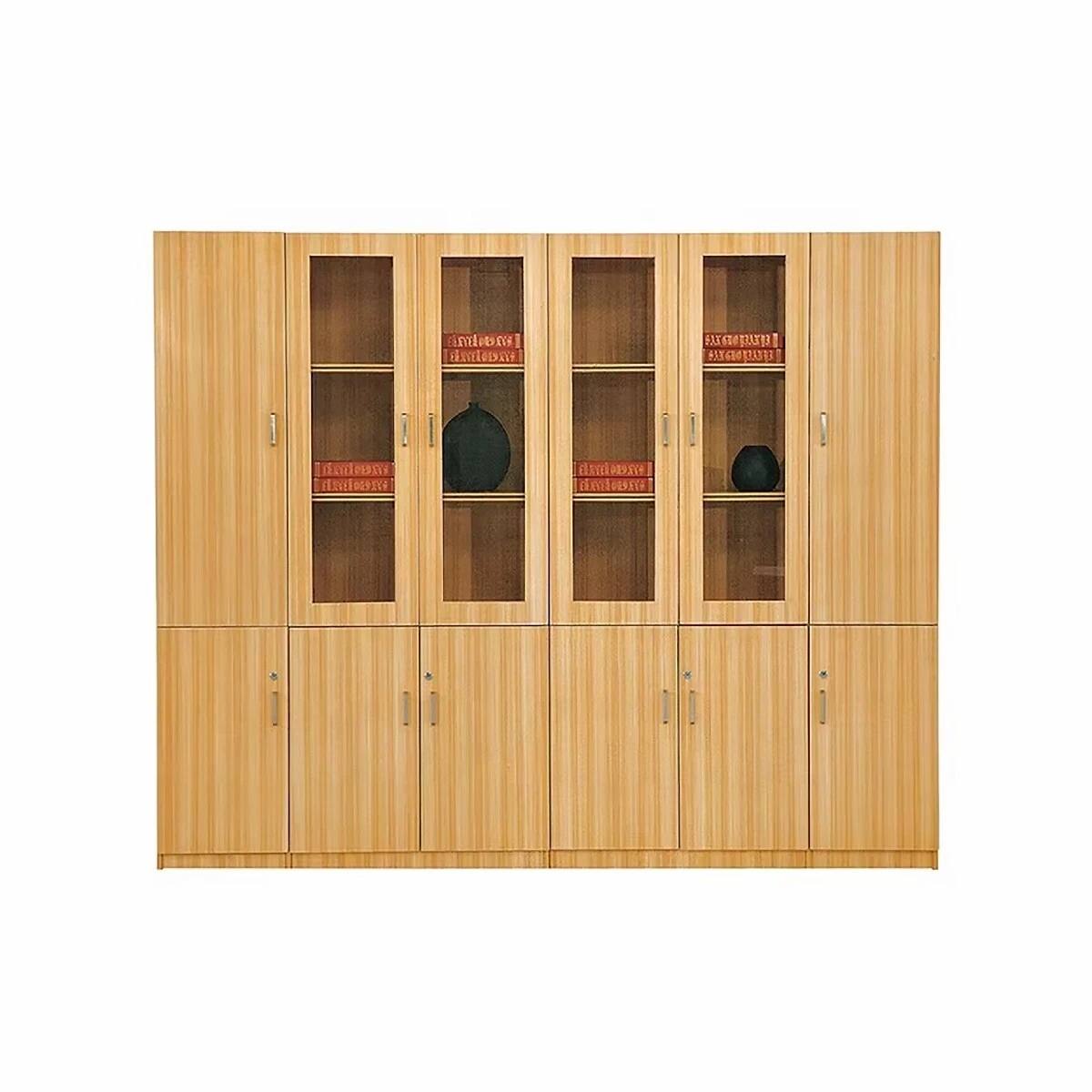 Armoire en bois multifonction de grande capacité de stockage, portes battantes en verre, armoires de salon FC-20 1