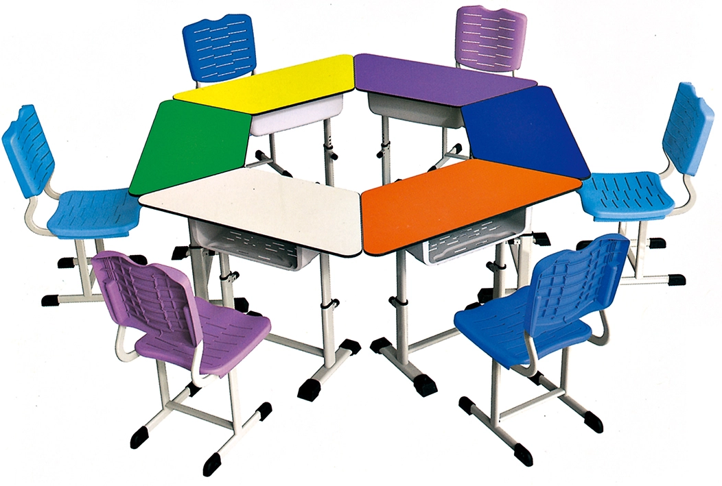 Pre School Adjustable Classroom Desk and Chair Student Training Table with Plastic Chair 1