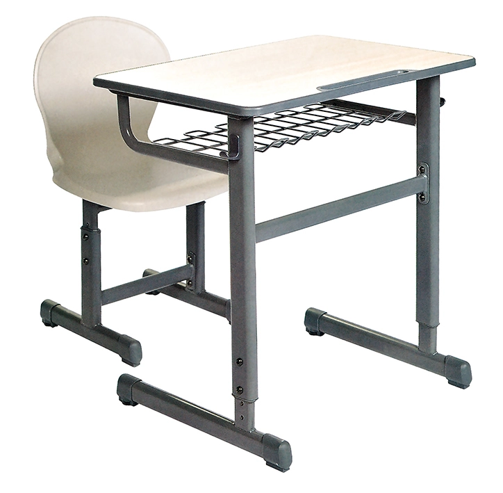 Simple Student Table Set School Meubles Bureau de classe et chaise en plastique avec tiroir en maille en fer 1