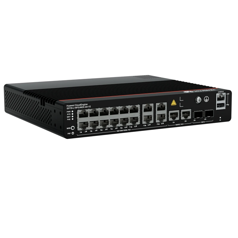 Cloudengine S5735-L16P2UM2X-QA-V2 98012238 16*10/100/1000base-T Ports (PoE+) Network Poe Switch 16 Port 1