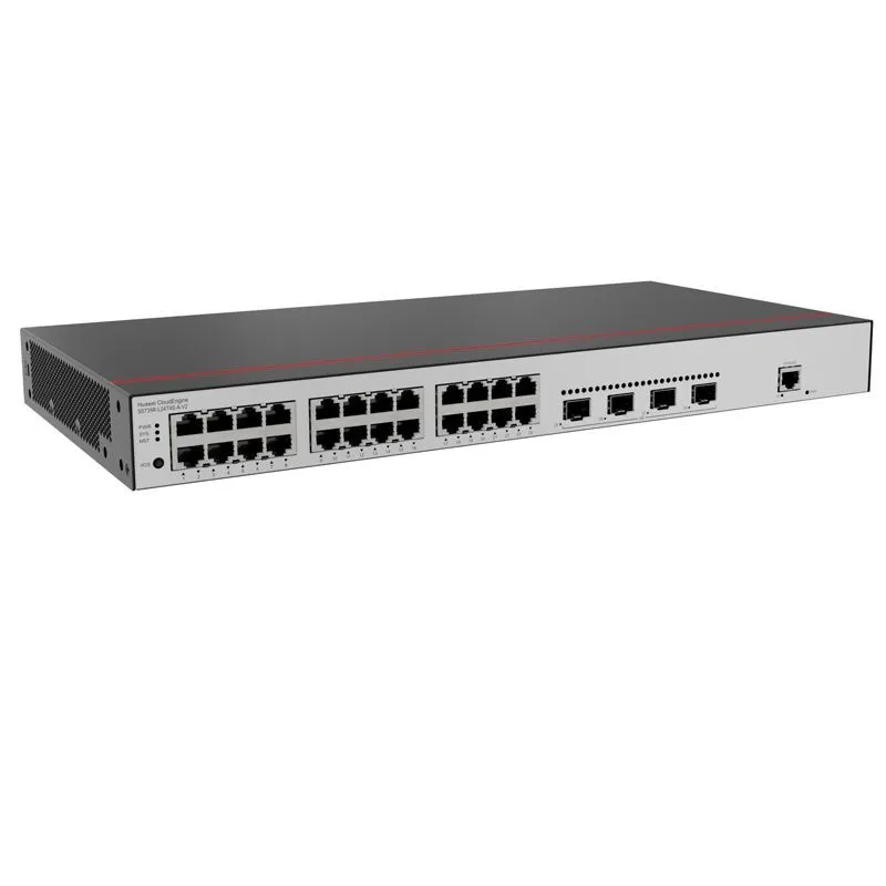 CloudEngine S5735R-L24T4X-QA-V2 98012677 INTERRUPTOR POE industrial con puertos 24*10/100/1000Base-T, 4*GE SFP Puertos 1