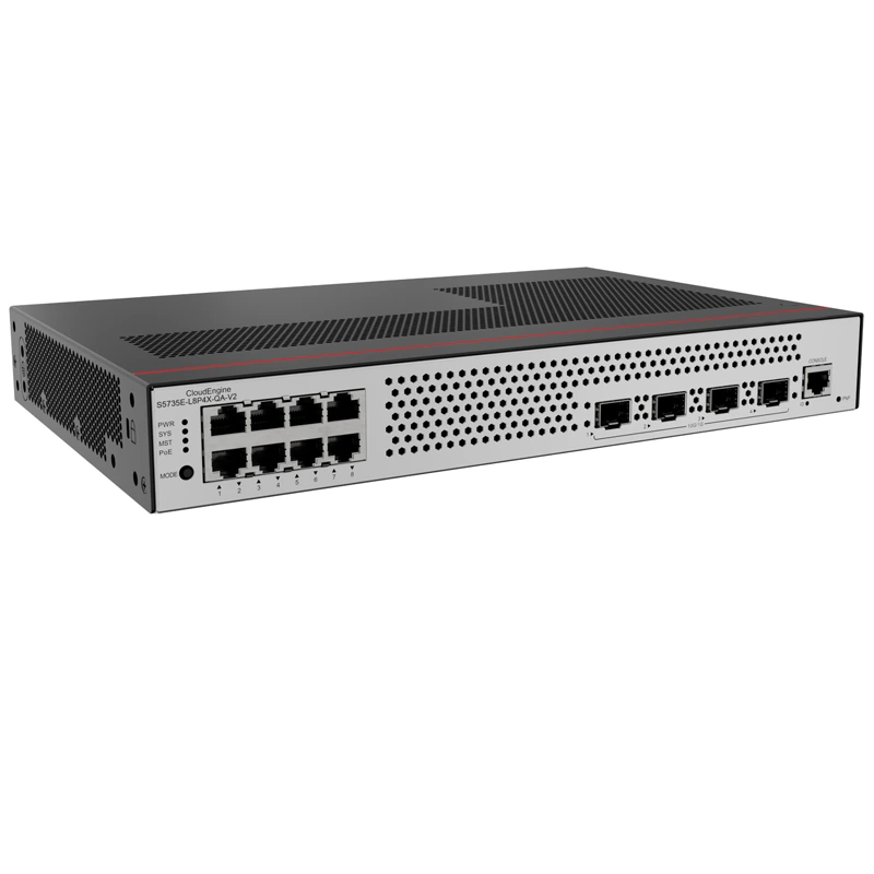 S5735E-L8P4X-QA-V2 network switch with 4*10GE POE+ SFP+ ports 1