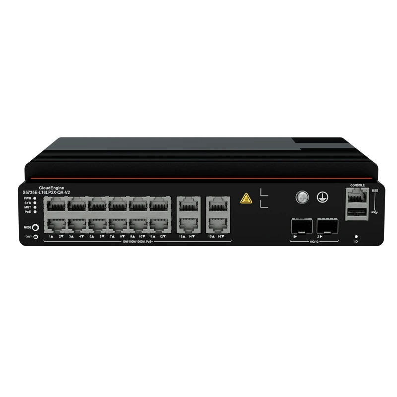 S5735E-L16LP2X-QA-V2 10G SFP التبديل مع 2*10GE SFP+ POE+ المنافذ 1