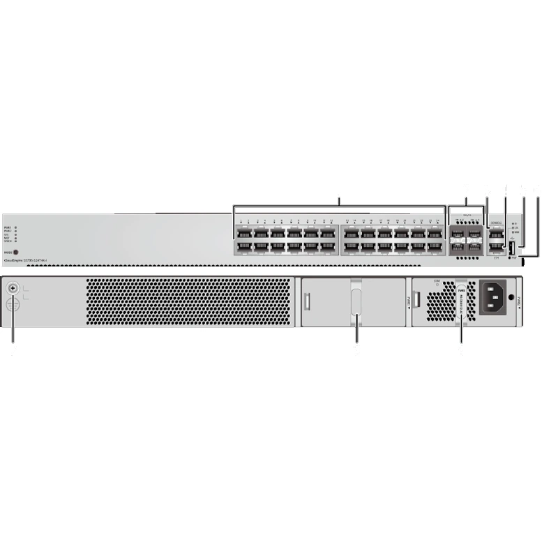 S5735-S24T4X-I 24 مفتاح شبكة المنفذ مع 4*10GE SFP+ المنافذ 1