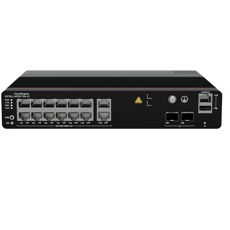 S5735-L14P2S-TQA-V2 Network Switch 16 منفذ مع 2*GE SFP ، POE+ 1