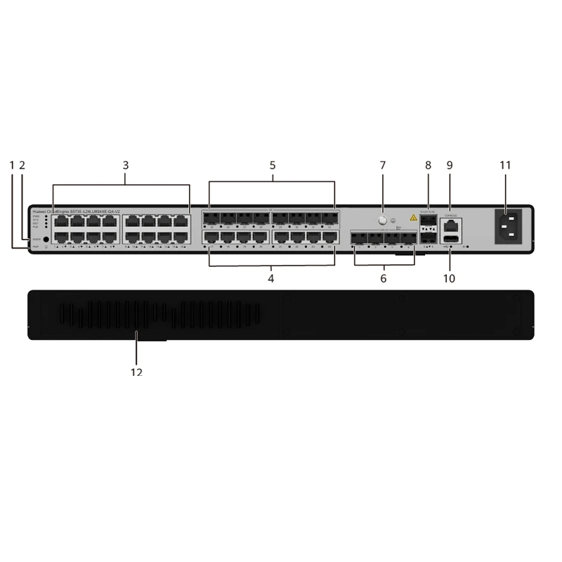 S5735-L24LU8S4XE-QA-V2 Enterprise Switch مع 16 × 10/100/1000Base-T (POE+) 1