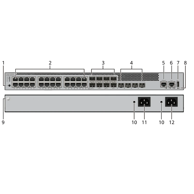 S5735R-S24T8J4X-XA-V2 24 Port Gigabit Switch avec 4 * 10ge SFP + PORTS 1