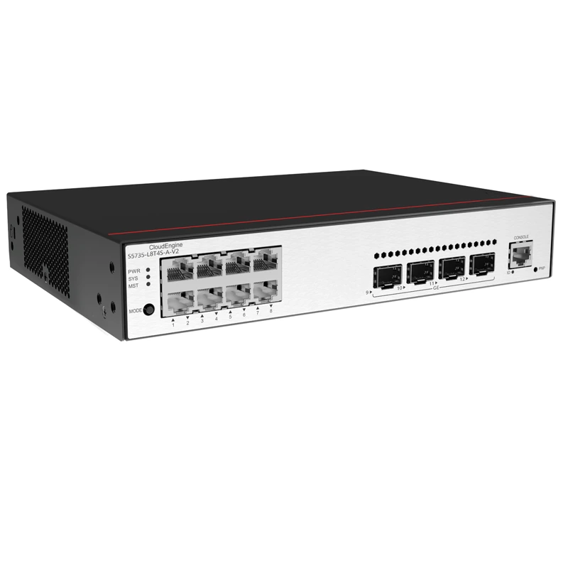 Enterprise Switch S5735-L8T4S-A-V2 with 8*10/100/1000BASE-T Ports 4*GE SFP Ports AC Power 1