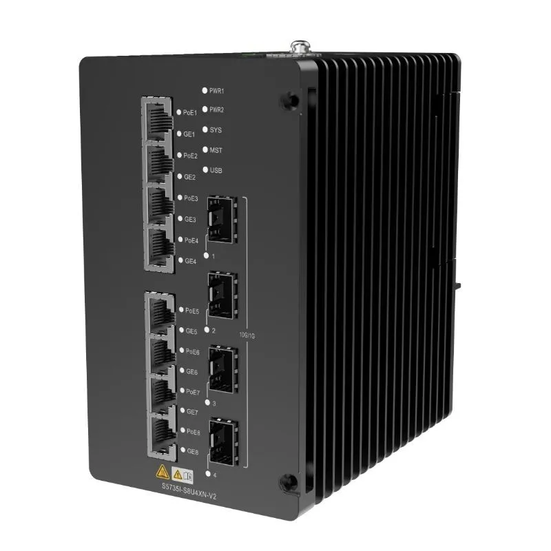 Industrial switch S5735I-S8U4XN-V2 network 10g switch with 4*10ge SFP+ Ports 1