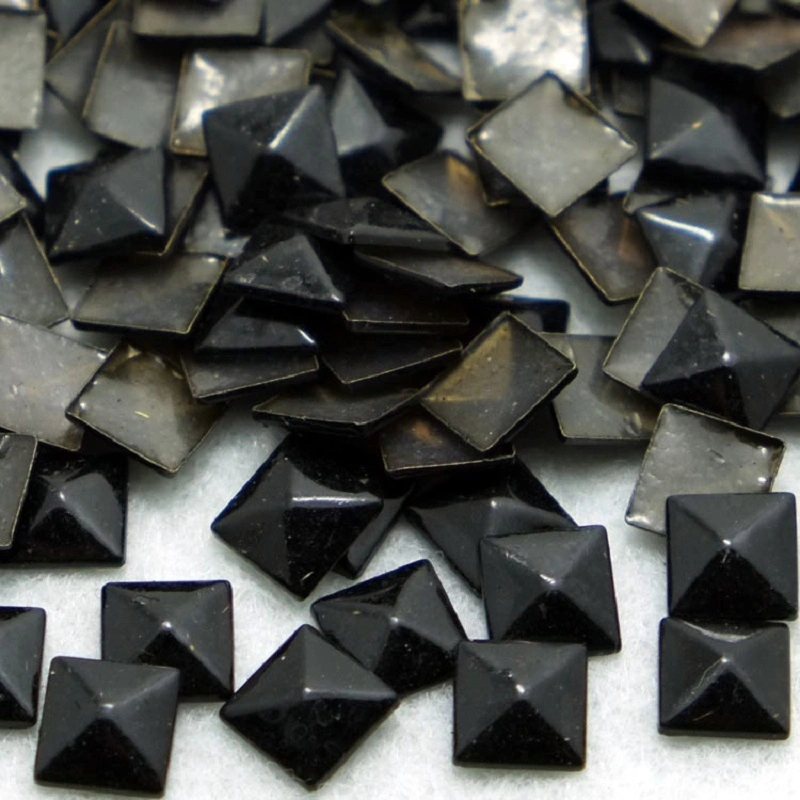 hot fix square shape copper studs size 8*8mm gun metal color for making spikes clothing 1
