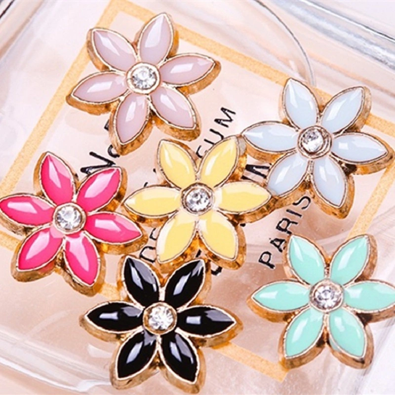 Pink Rose Red Dot Diamond Small Flower Alloy Hot Tablets Hot Drilling Hot Map Alloy Hot Sheet Copper 1